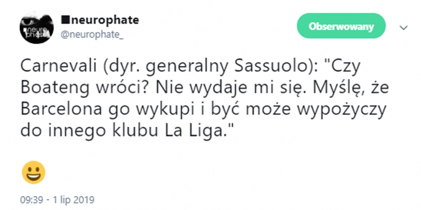 Dyrektor Sassuolo nt. sytuacji Kevina-Prince'a Boatenga! :D